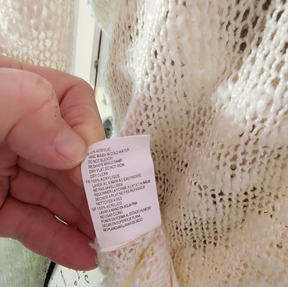 Cozy White Spring/Summer Beach Sweater M - Picture 6 of 6